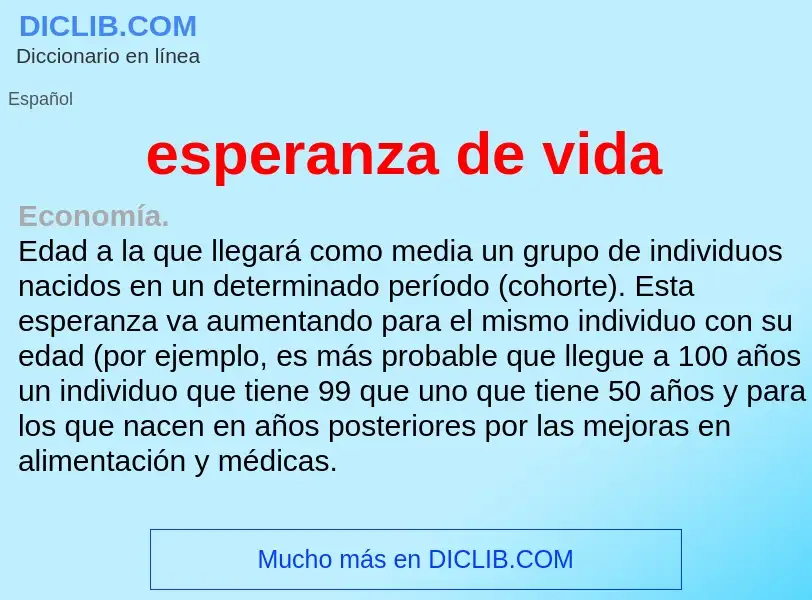 ¿Qué es esperanza de vida? - significado y definición