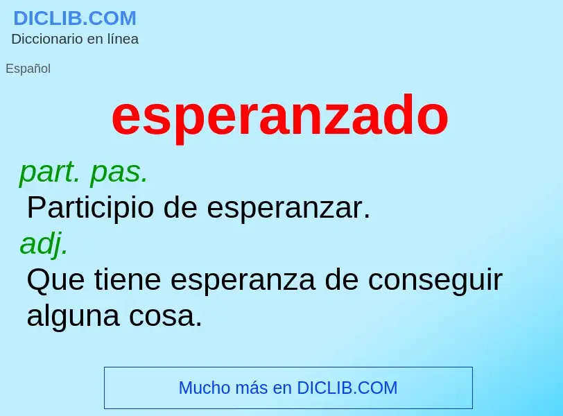 Was ist esperanzado - Definition