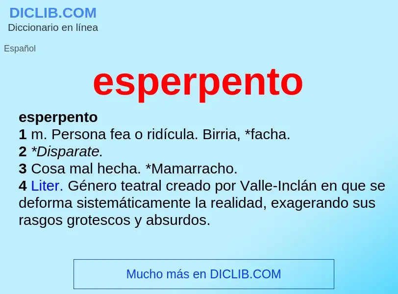 What is esperpento - meaning and definition