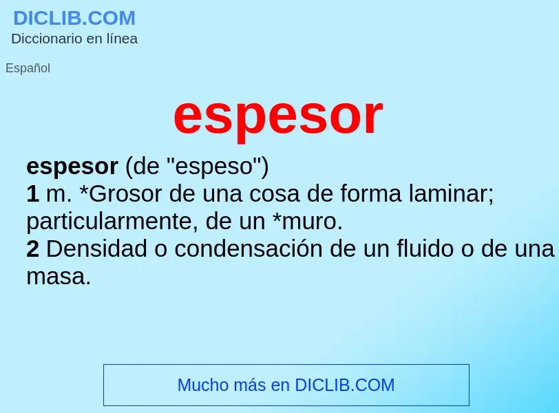 Was ist espesor - Definition