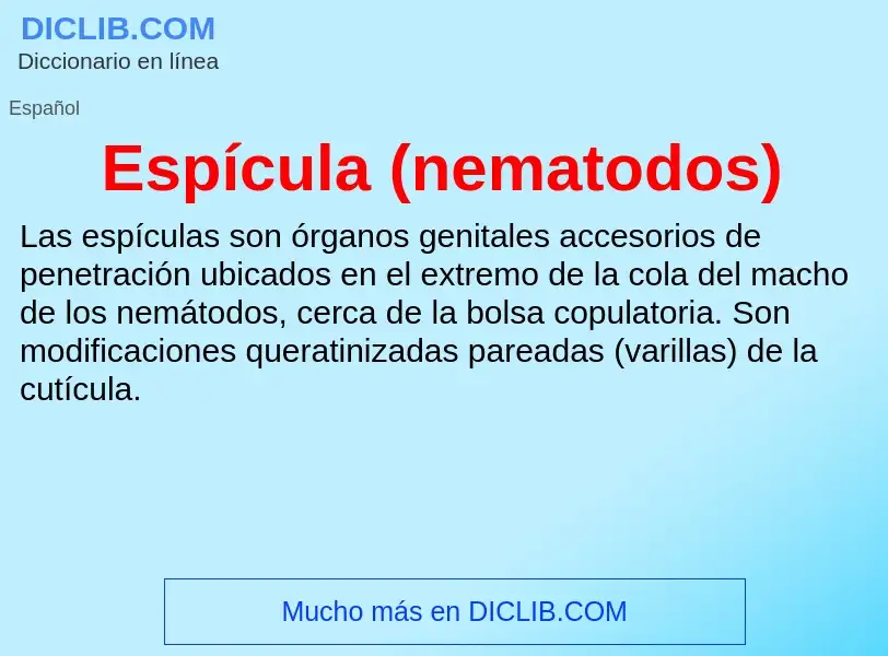 What is Espícula (nematodos) - definition