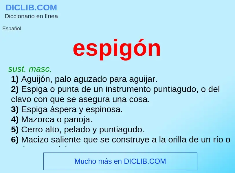 O que é espigón - definição, significado, conceito