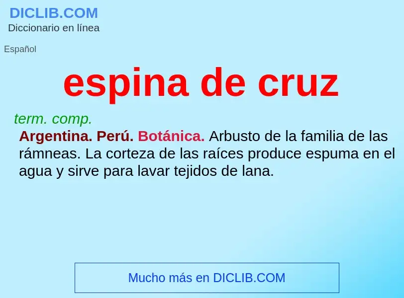 What is espina de cruz - meaning and definition