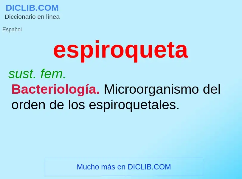 ¿Qué es espiroqueta? - significado y definición