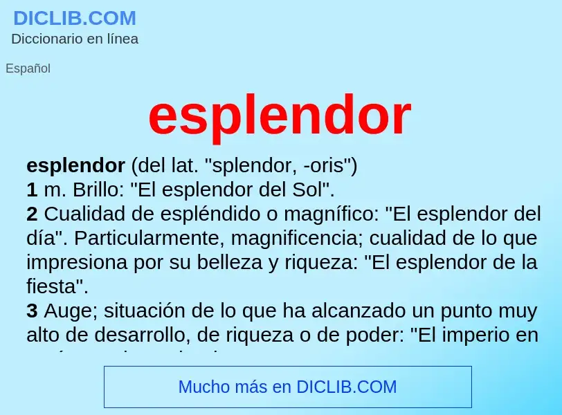 O que é esplendor - definição, significado, conceito