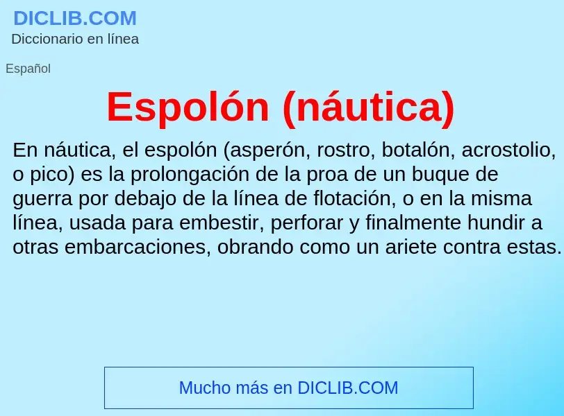 ¿Qué es Espolón (náutica)? - significado y definición