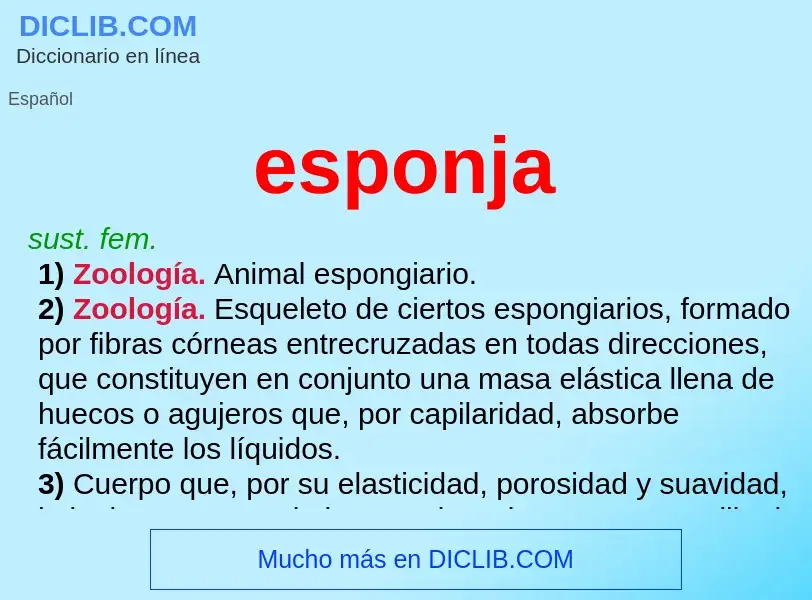 ¿Qué es esponja? - significado y definición