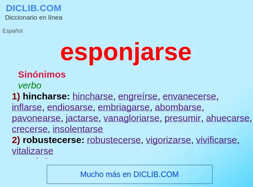 What is esponjarse - meaning and definition