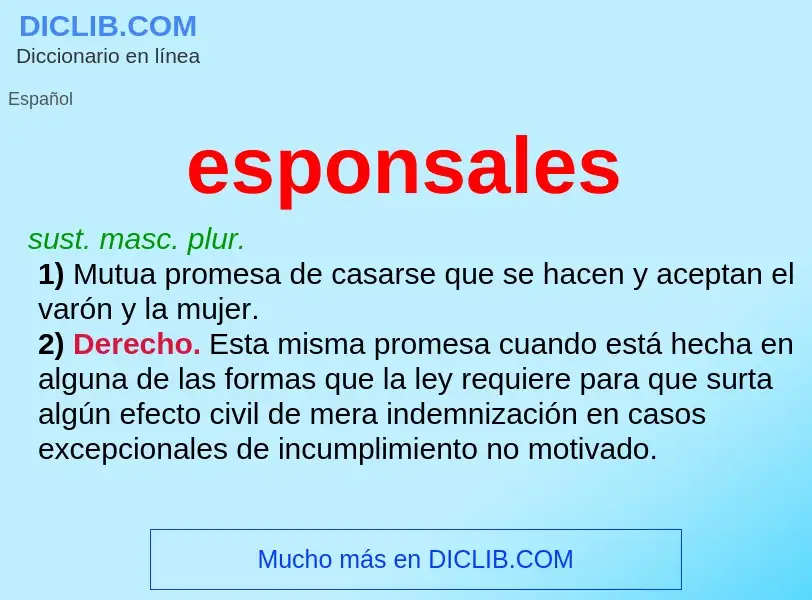 What is esponsales - definition