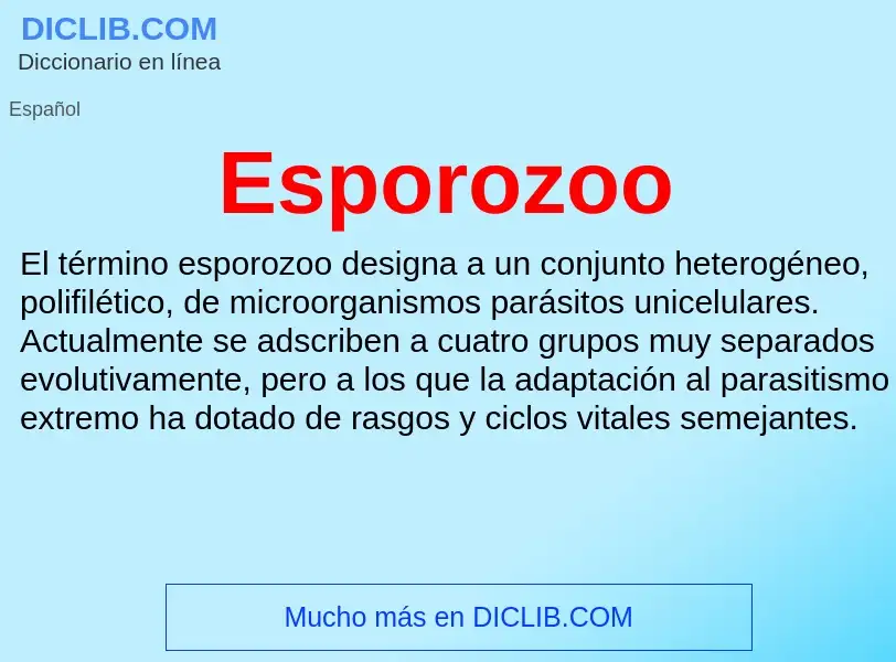 ¿Qué es Esporozoo? - significado y definición