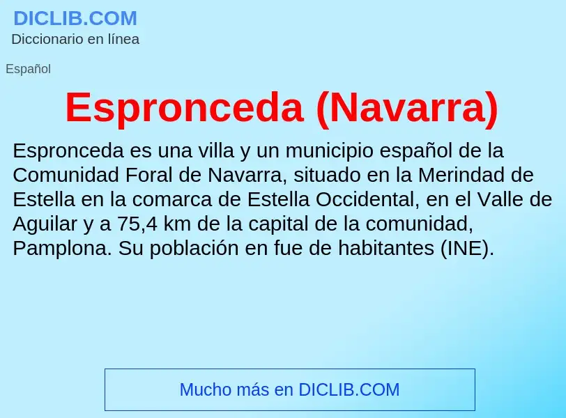 ¿Qué es Espronceda (Navarra)? - significado y definición