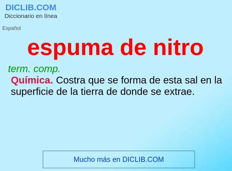 ¿Qué es espuma de nitro? - significado y definición