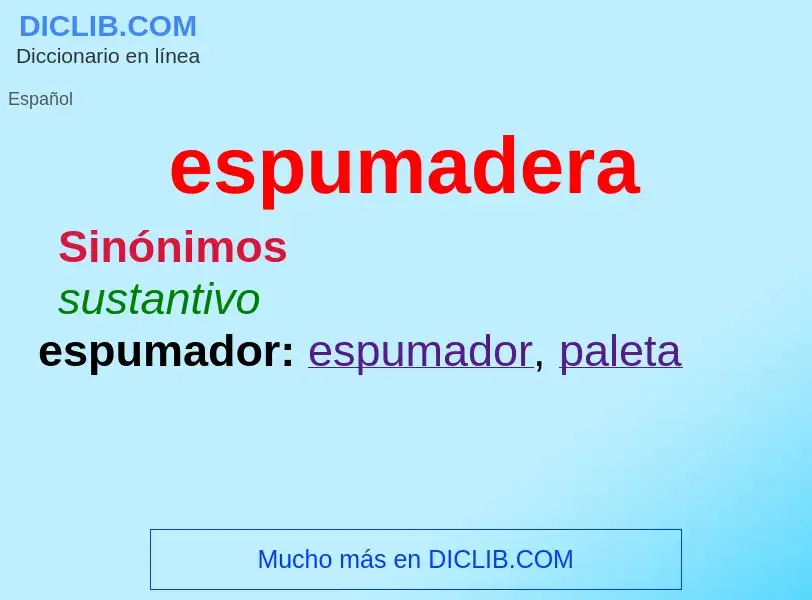 O que é espumadera - definição, significado, conceito