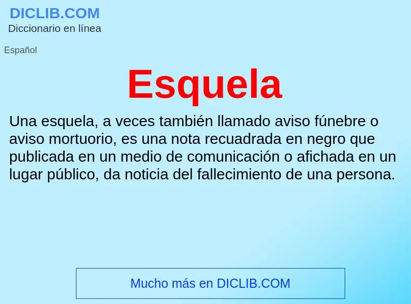 What is Esquela - definition