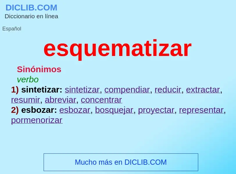 Wat is esquematizar - definition