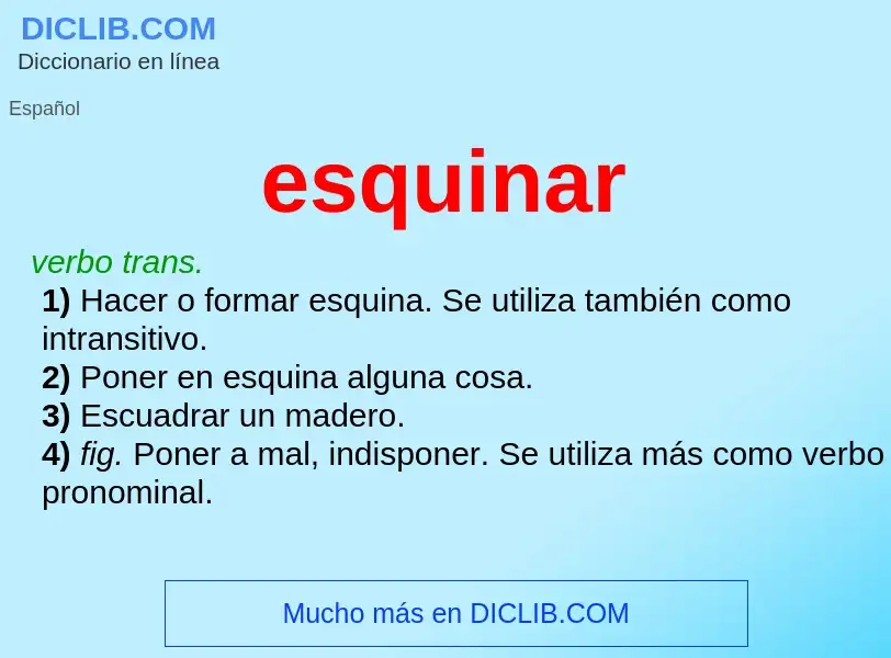 O que é esquinar - definição, significado, conceito