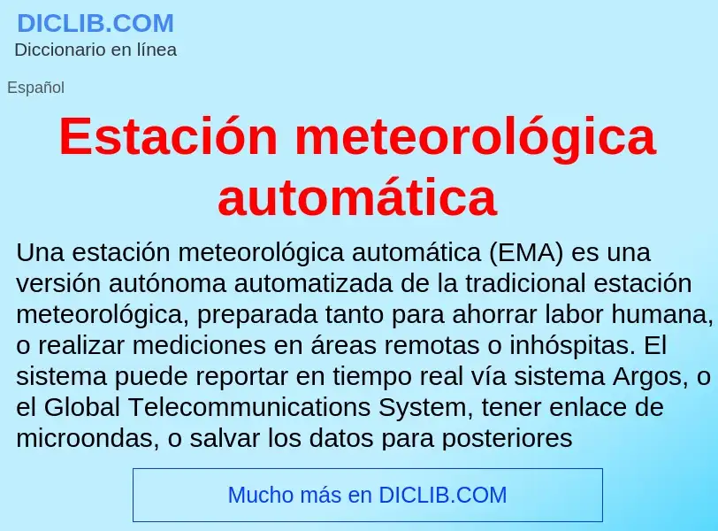 Что такое Estación meteorológica automática - определение