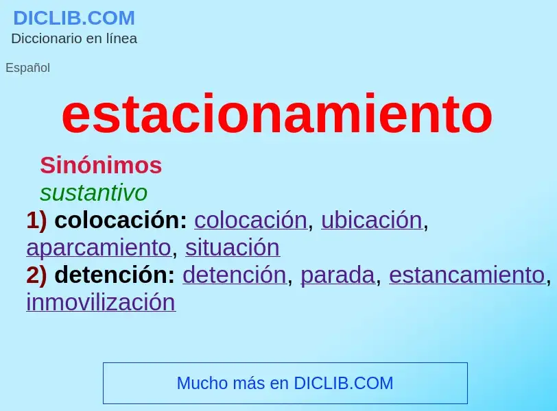 What is estacionamiento - definition