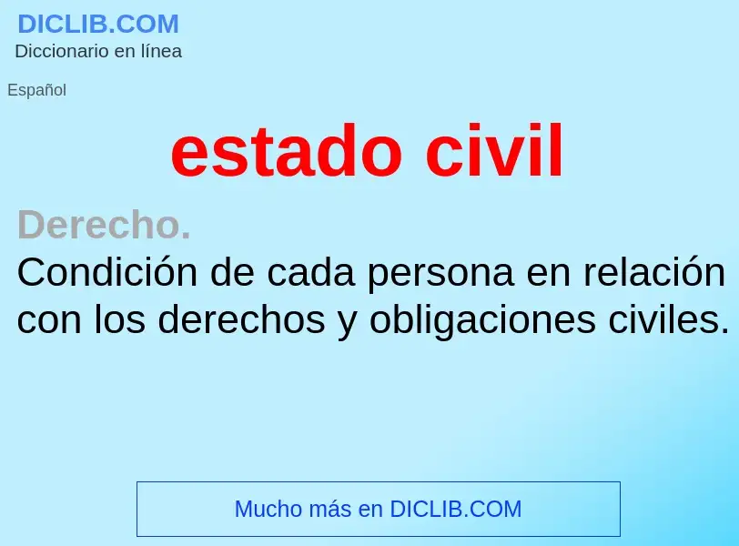 What is estado civil - meaning and definition