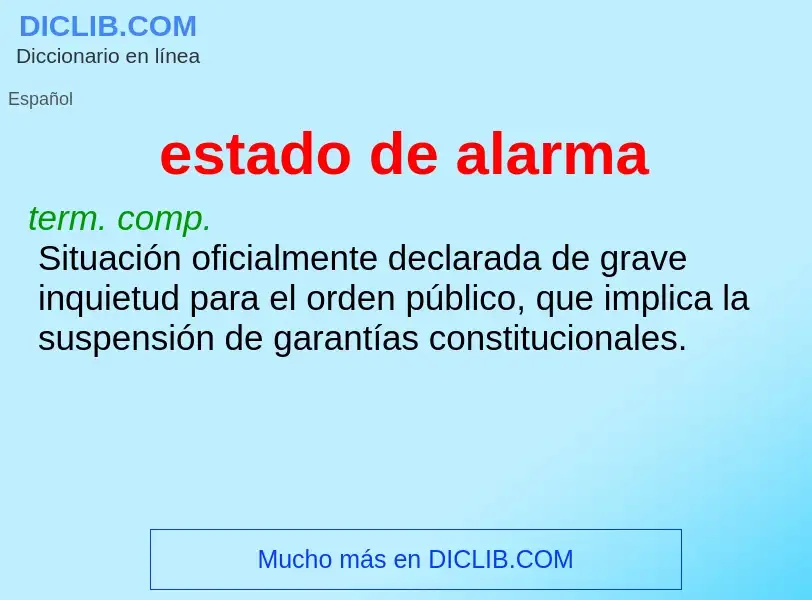 O que é estado de alarma - definição, significado, conceito