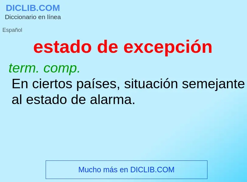 ¿Qué es estado de excepción? - significado y definición