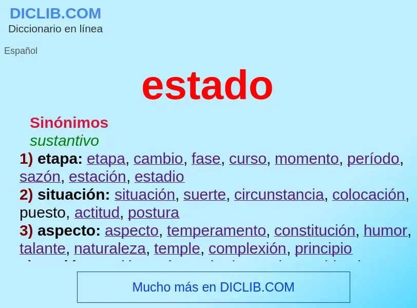 What is estado - meaning and definition