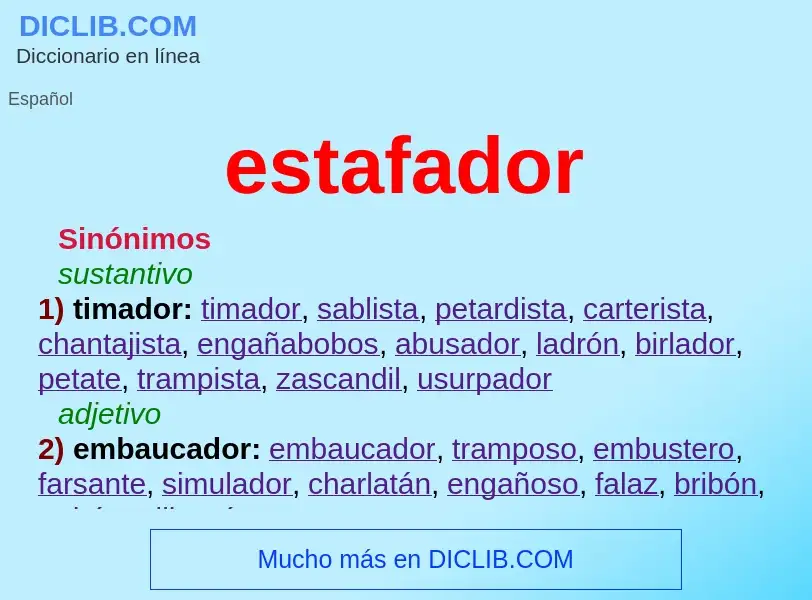 ¿Qué es estafador? - significado y definición