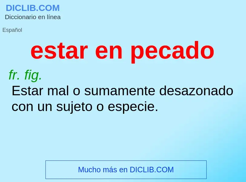 What is estar en pecado - definition