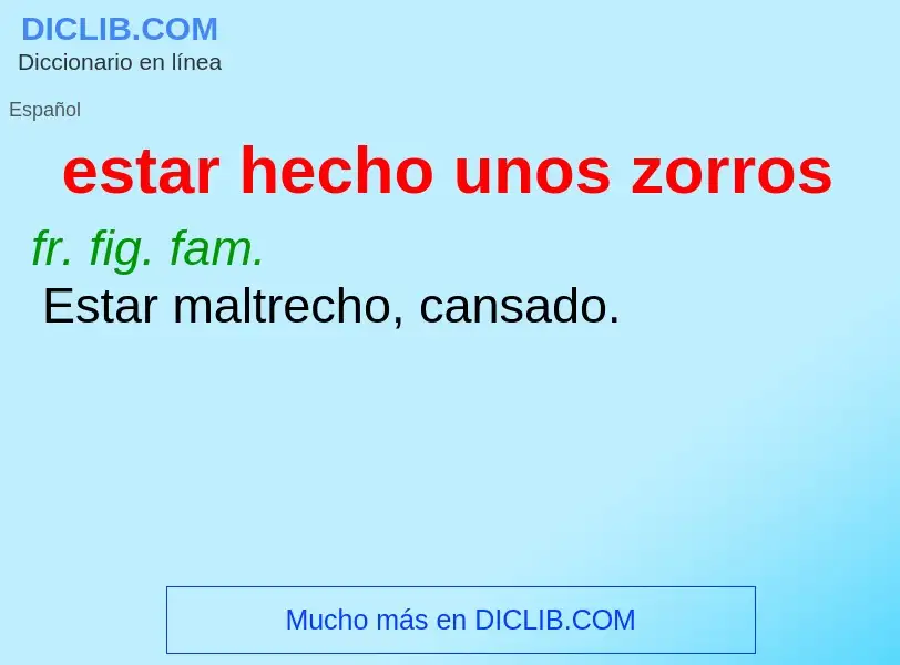 What is estar hecho unos zorros - definition