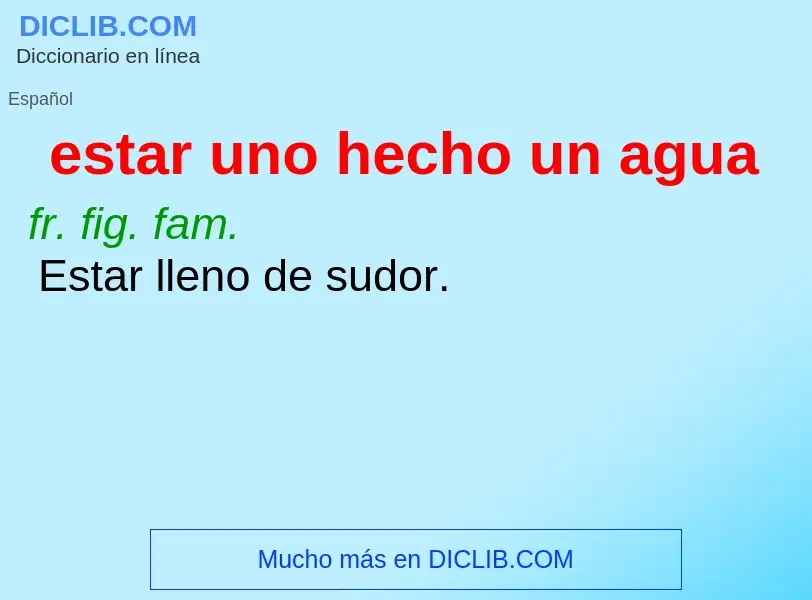 Wat is estar uno hecho un agua - definition