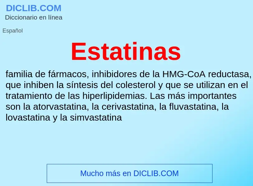 ¿Qué es Estatinas? - significado y definición