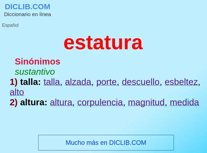 What is estatura - meaning and definition