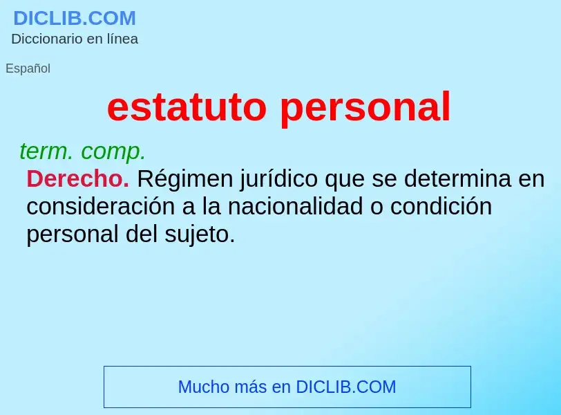 Wat is estatuto personal - definition