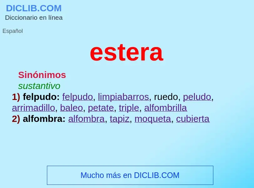 ¿Qué es estera? - significado y definición