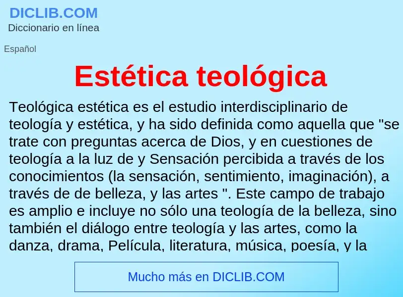 What is Estética teológica - definition