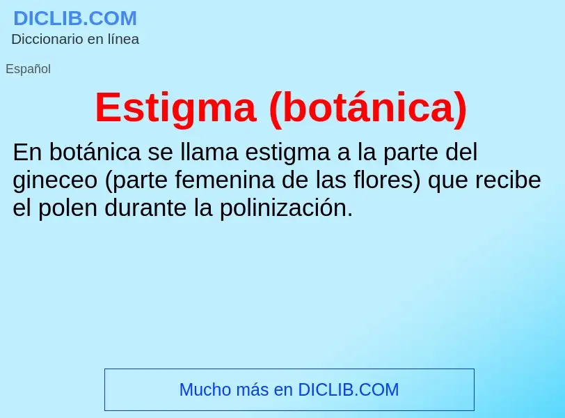 Wat is Estigma (botánica) - definition