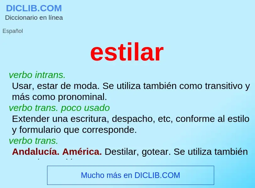 O que é estilar - definição, significado, conceito