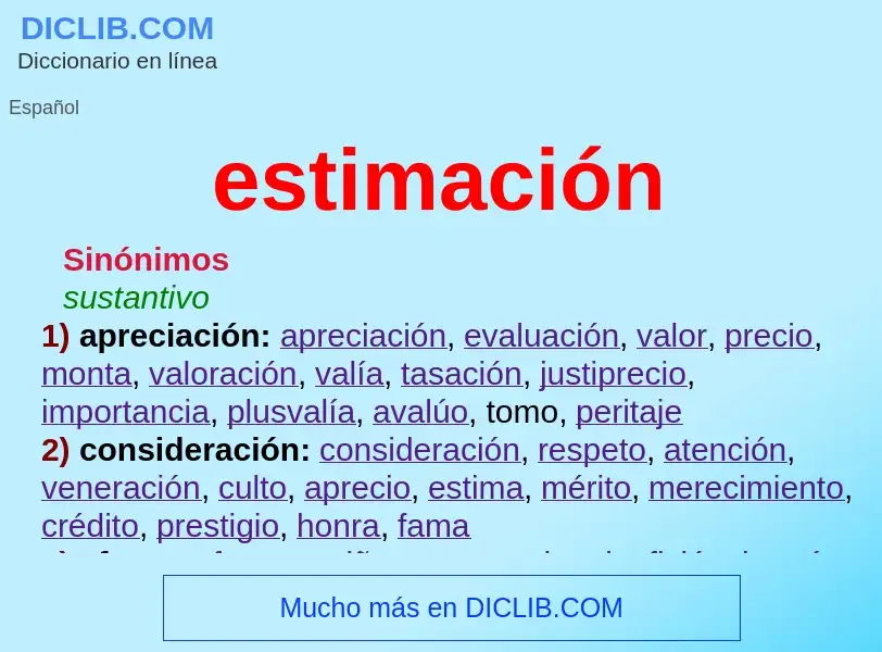 Wat is estimación - definition