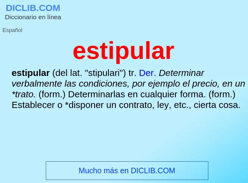 What is estipular - definition