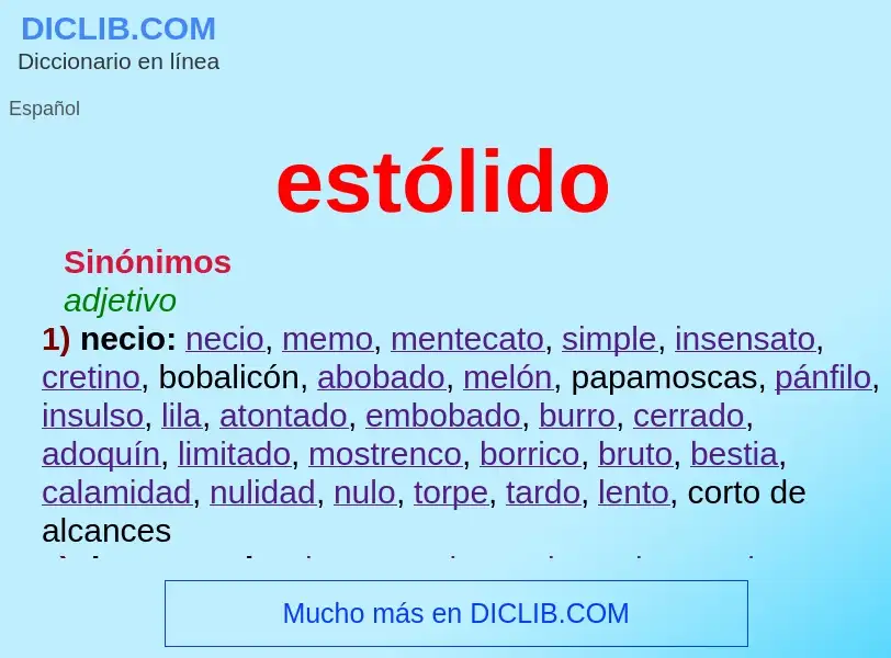 What is estólido - meaning and definition