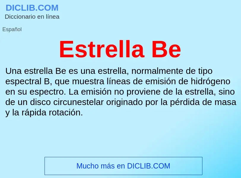 Wat is Estrella Be - definition