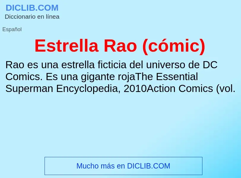 Wat is Estrella Rao (cómic) - definition