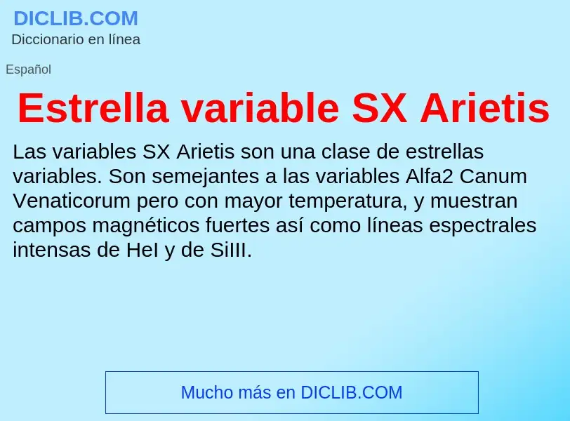 Τι είναι Estrella variable SX Arietis - ορισμός