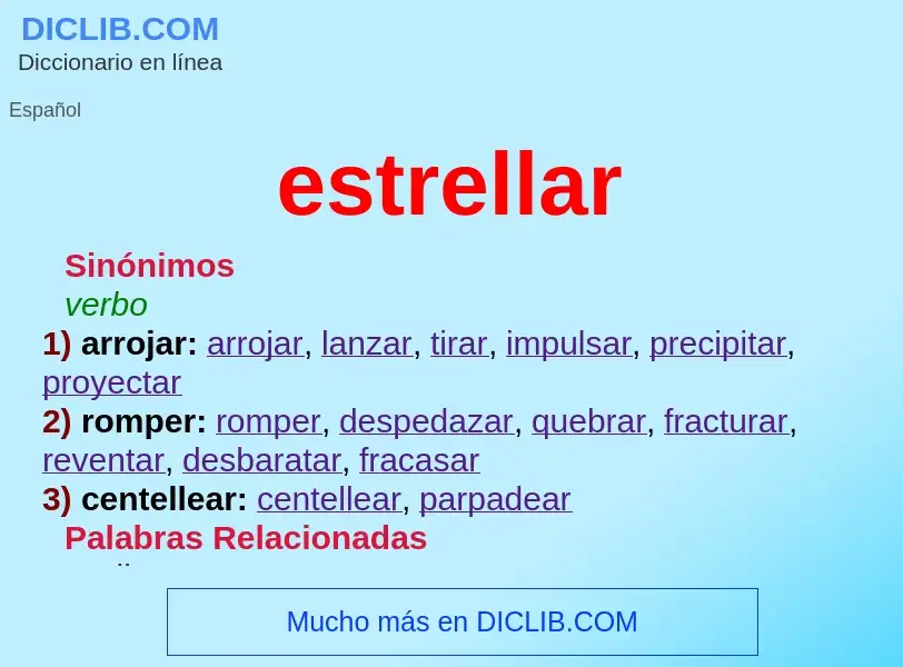 ¿Qué es estrellar? - significado y definición