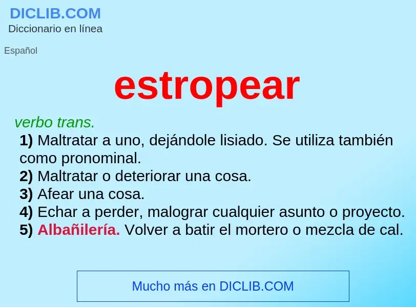 What is estropear - definition