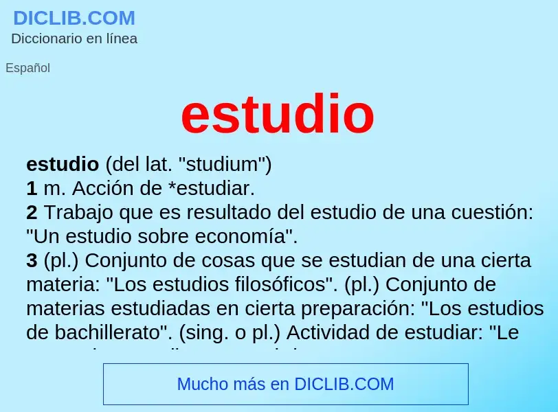 O que é estudio - definição, significado, conceito