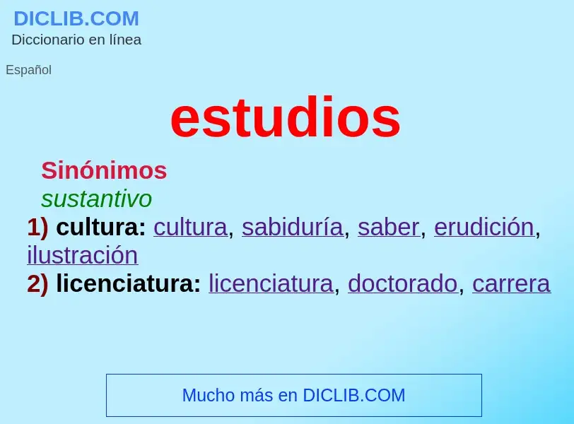 What is estudios - definition