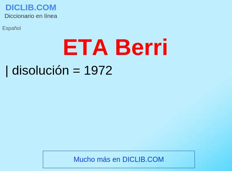 What is ETA Berri - meaning and definition