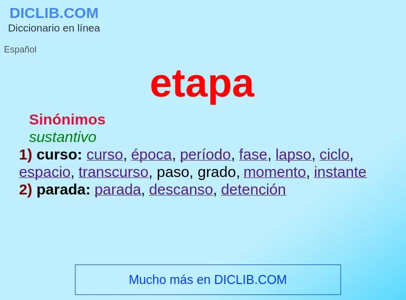 ¿Qué es etapa? - significado y definición