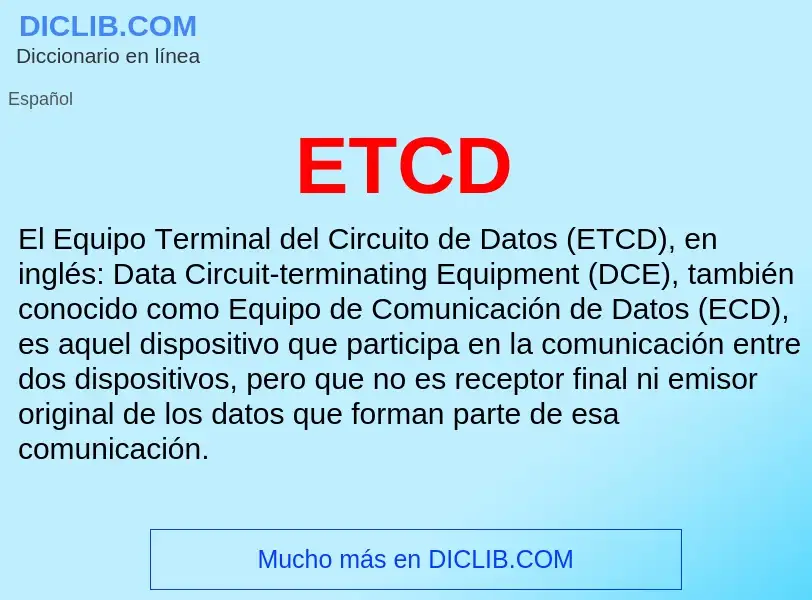 What is ETCD - meaning and definition